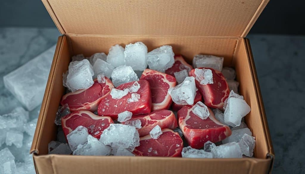 الثلج العادي في شحن اللحوم
