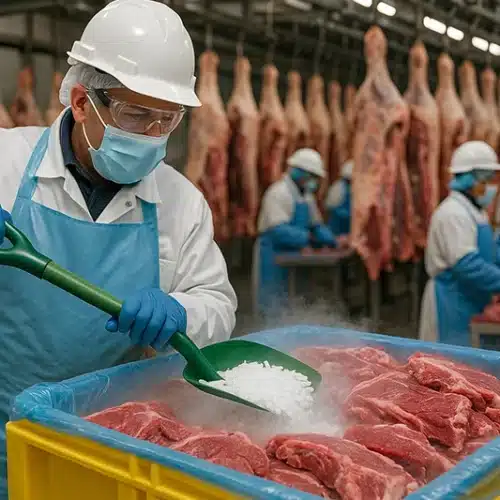 الثلج العادي في شحن اللحوم