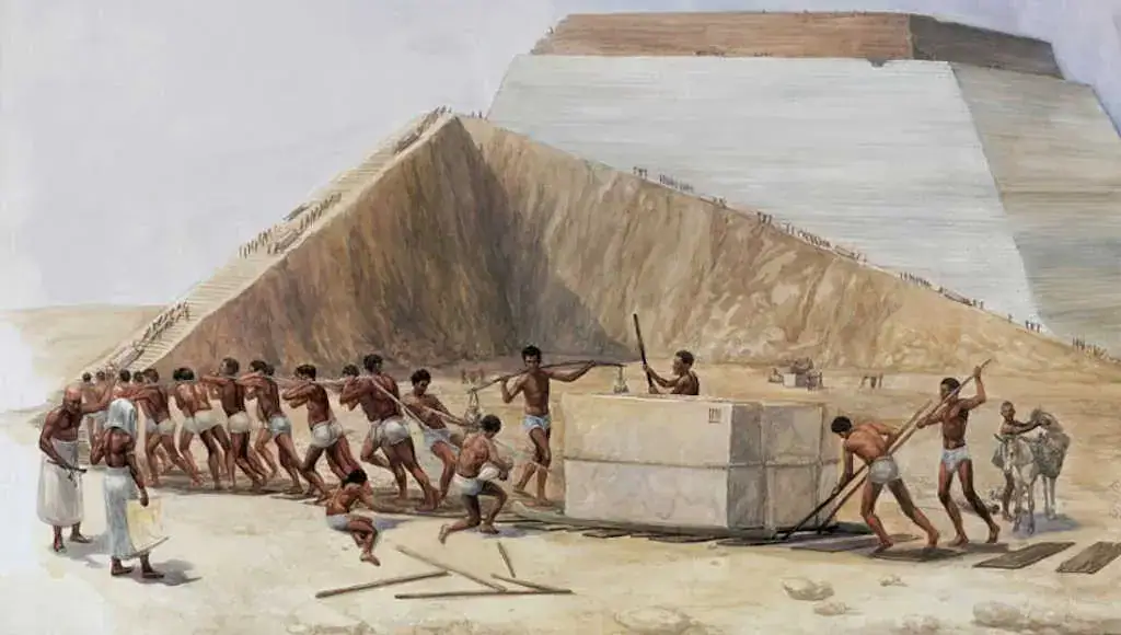 رسم توضيحي لنظرية بناء الأهرامات