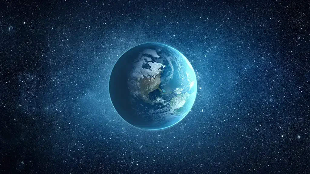 صورة للأرض من الفضاء تظهر بشكلها الكروي