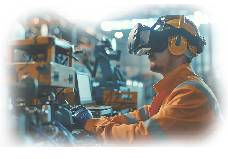 Seismic Visualization in Virtual Reality Engineer using VR headset to explore 3D seismic reservoir model