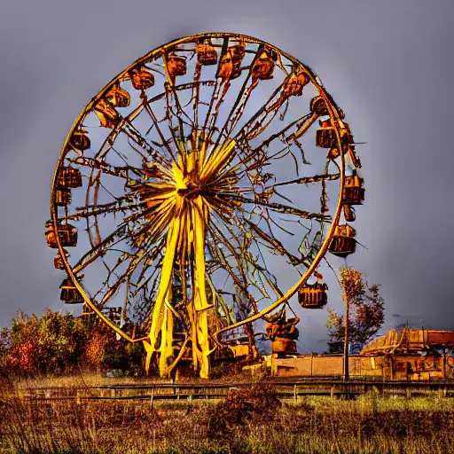 عجلة الملاهي الشهيرة والصدئة في مدينة بريبيات المهجورة