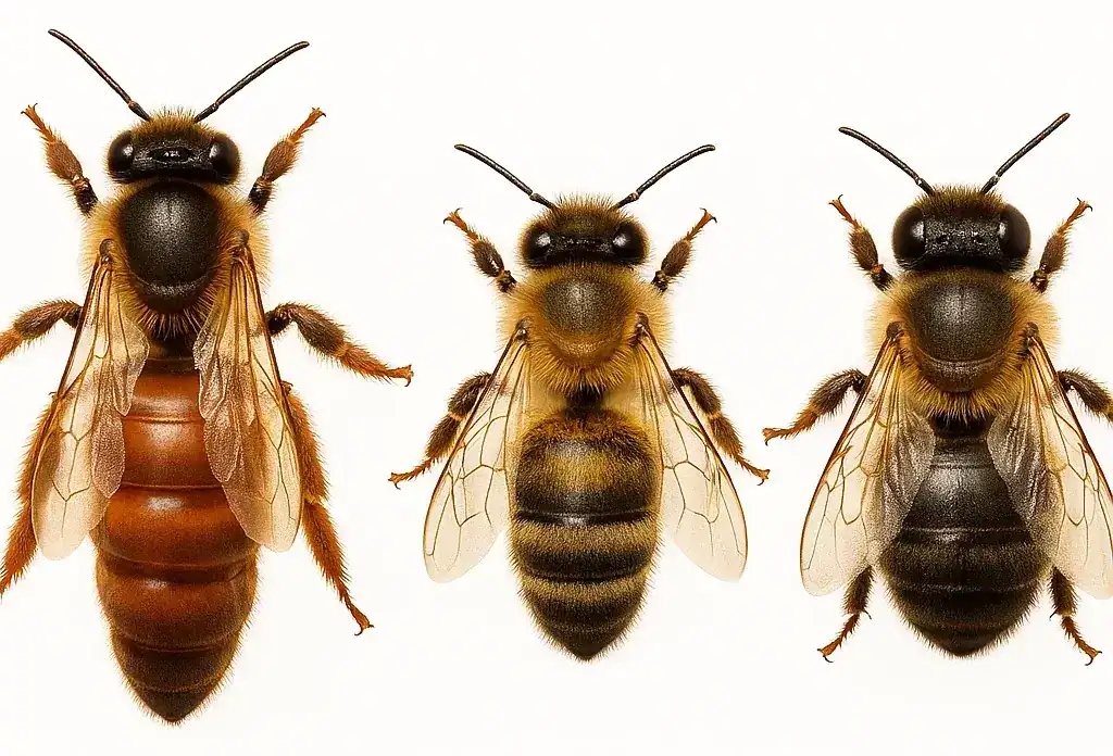 الفرق بين عمر الملكة والشغالة وذكور النحل